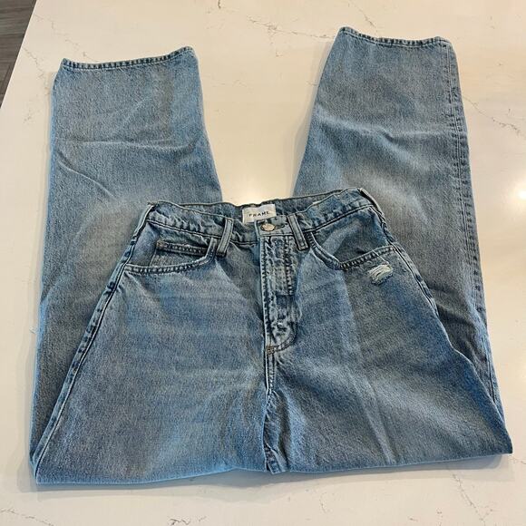 Frame High N Tight Wide Leg Jeans in Bilson Rips size 25 - Picture 5 of 12